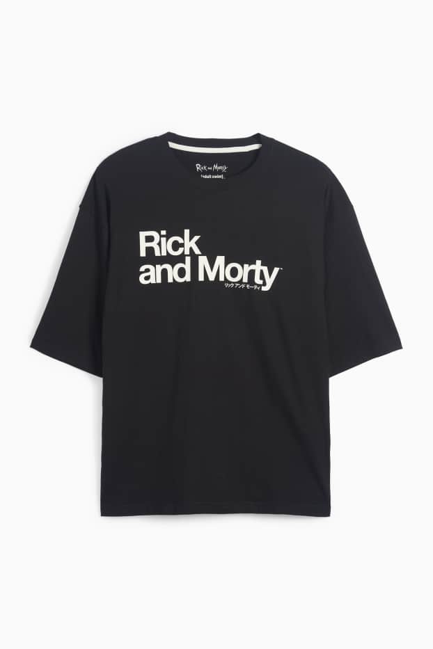 Herren - T-Shirt - Oversized - Rick and Morty - schwarz