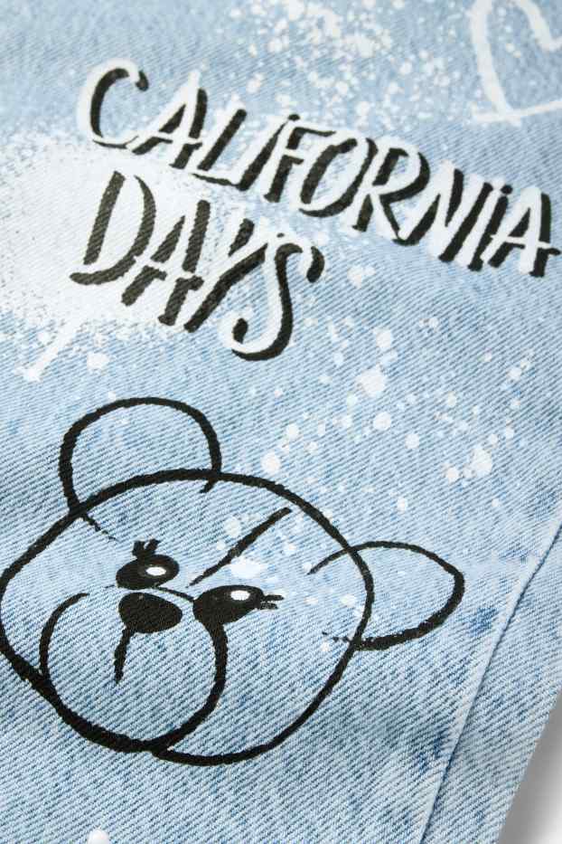 Kinder Mädchen - Graffiti - Wide Leg Jeans - helljeansblau