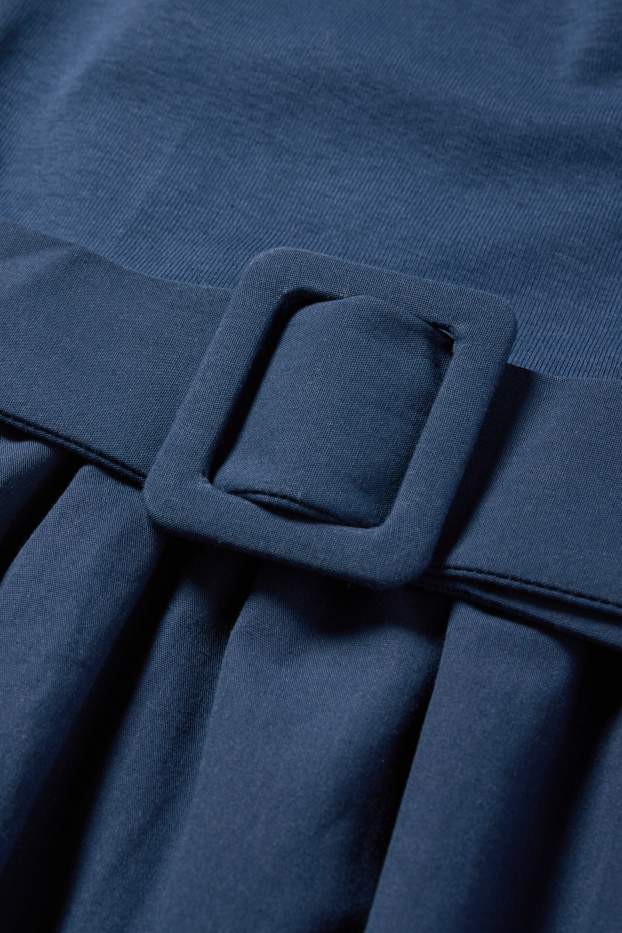 Femei - Rochie fit & flare cu curea - albastru închis