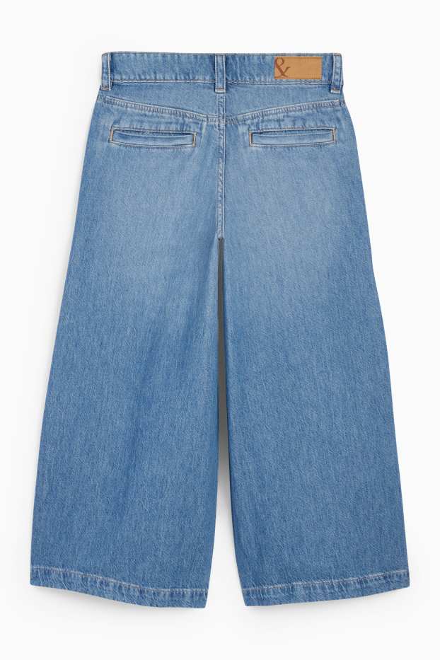 Damen - Culotte Jeans - High Waist - jeansblau