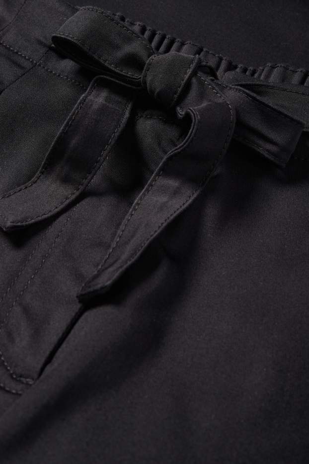 Women - Cloth trousers - high waist - wide leg - black