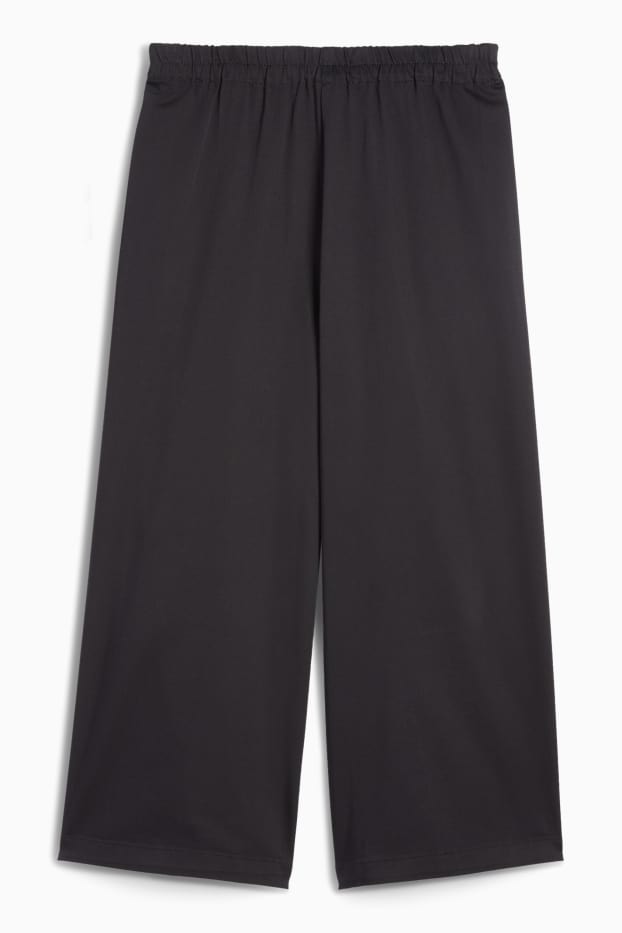 Women - Cloth trousers - high waist - wide leg - black