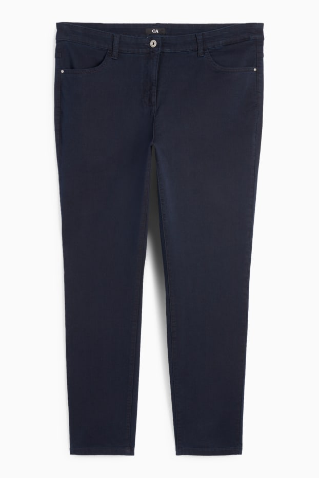 Dames - Slim jeans - mid waist - stretch - donkerblauw