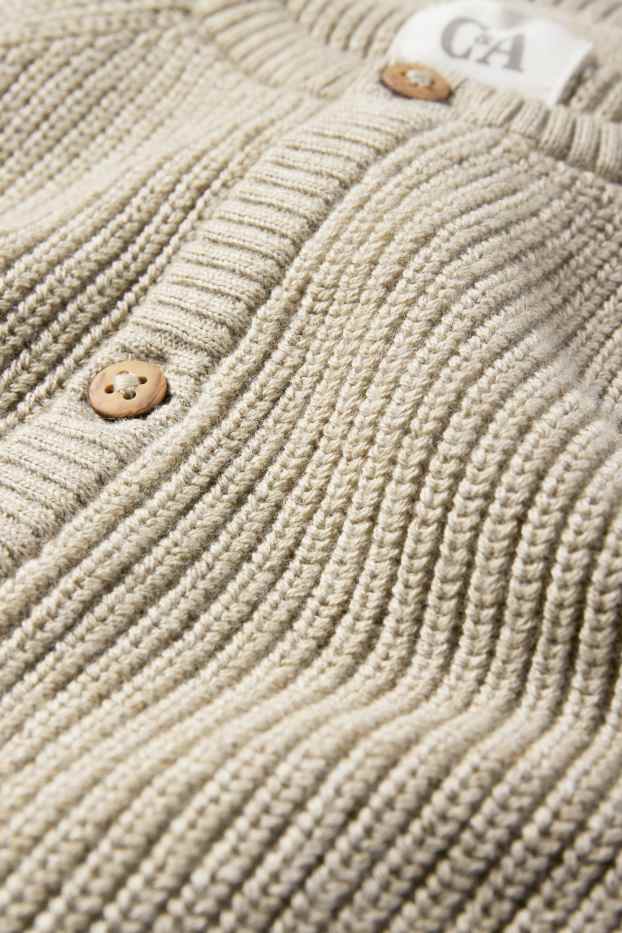 Unisex - Baby cardigan - ribbed - beige
