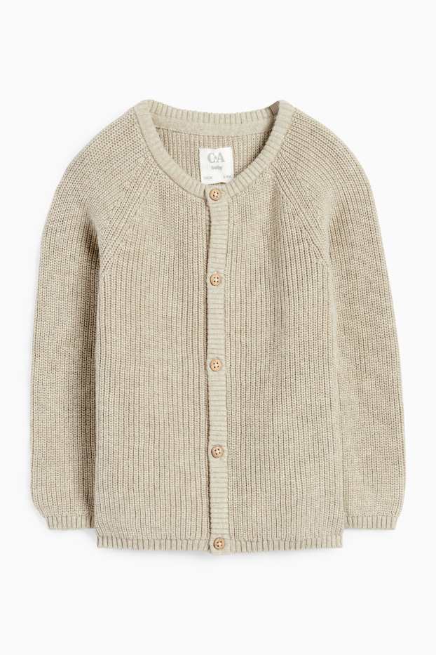 Unisex - Baby cardigan - ribbed - beige