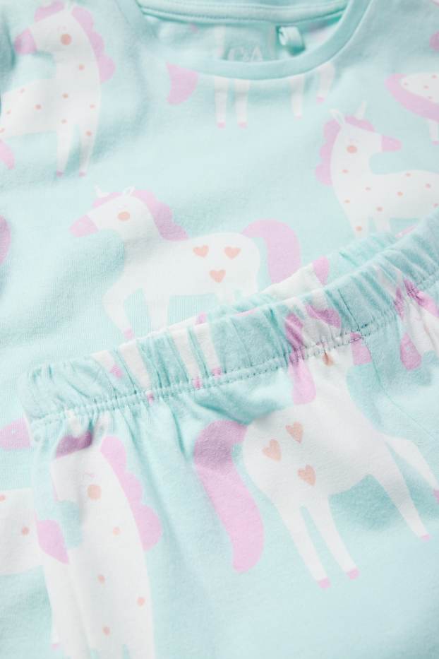 Kinderen: meisjes - Eenhoorn - pyjama - 2-delig - mintgroen