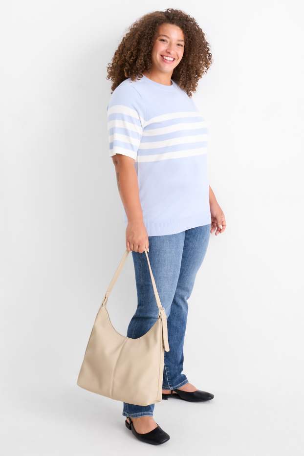 Dames - Schoudertas - imitatieleer - beige