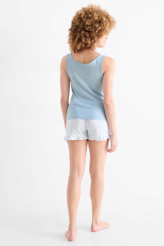 Damen - Shorty-Pyjama - hellblau