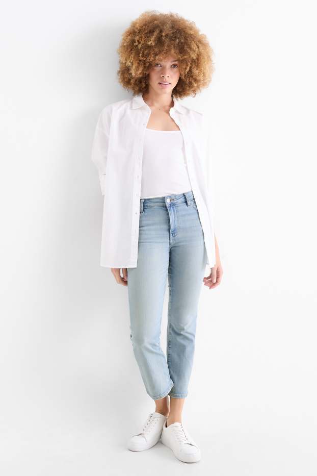 Dona - Crop Bootcut Jeans - mid waist - texà blau