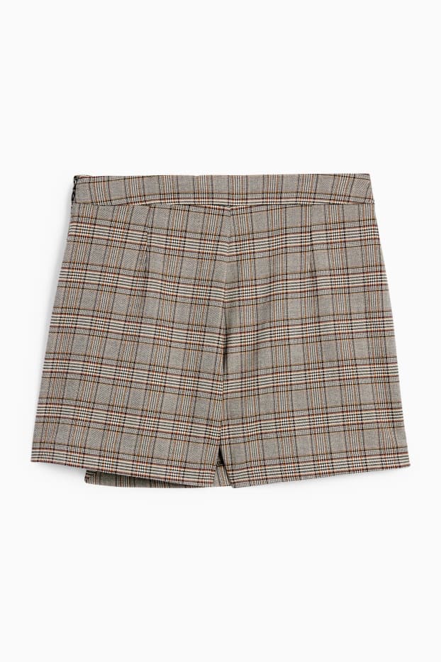 Women - Skort - check - white / black