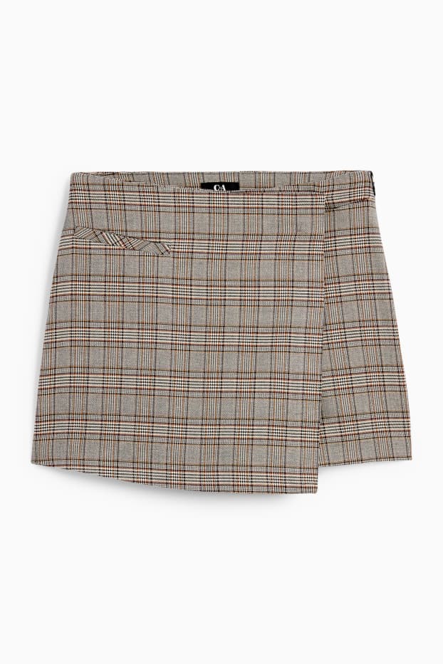 Women - Skort - check - white / black