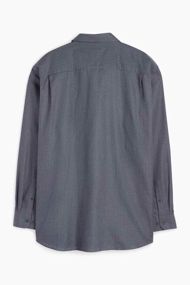 Hombre - Camisa de oficina - regular fit - Kent - no necesita planchado - estampada - gris