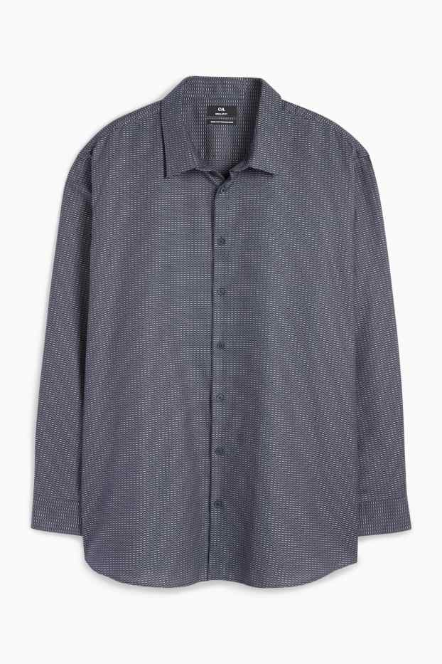 Hombre - Camisa de oficina - regular fit - Kent - no necesita planchado - estampada - gris