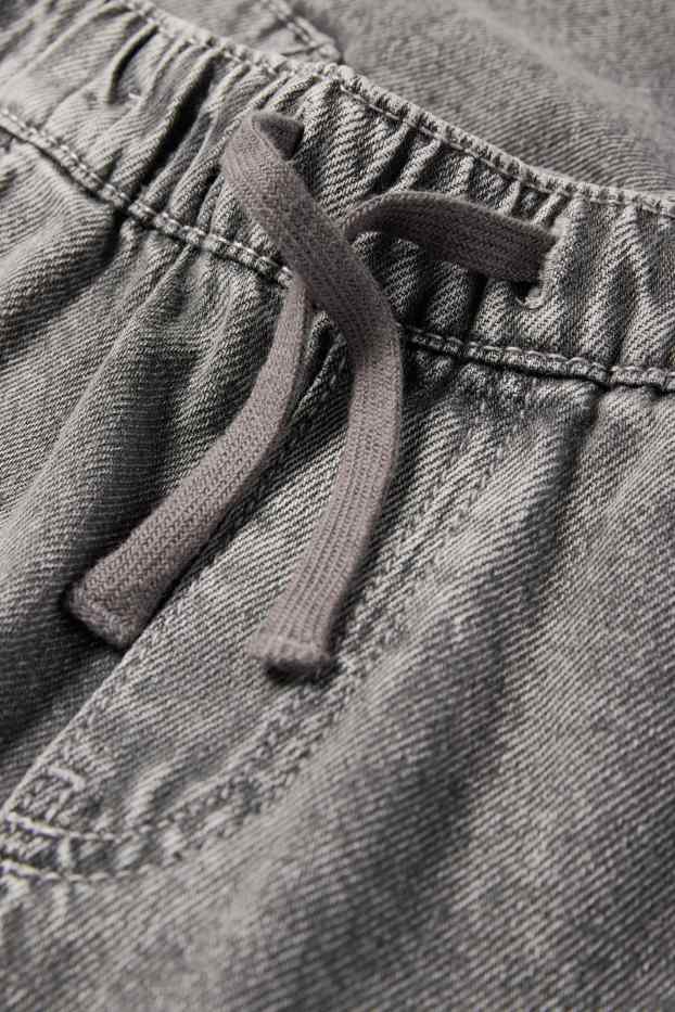Kinder Jungen - Cargo Jeans - grau
