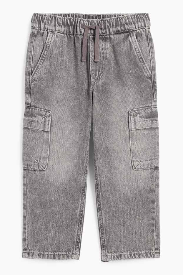 Kinder Jungen - Cargo Jeans - grau