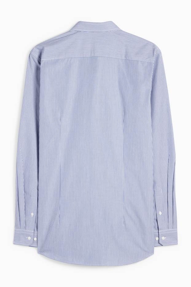 Herren - Businesshemd - Slim Fit - Kent - gestreift - blau / weiß