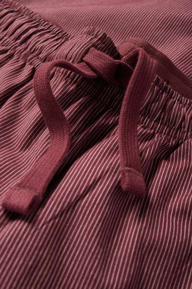 Heren - Pyjamabroek - gestreept - bordeaux