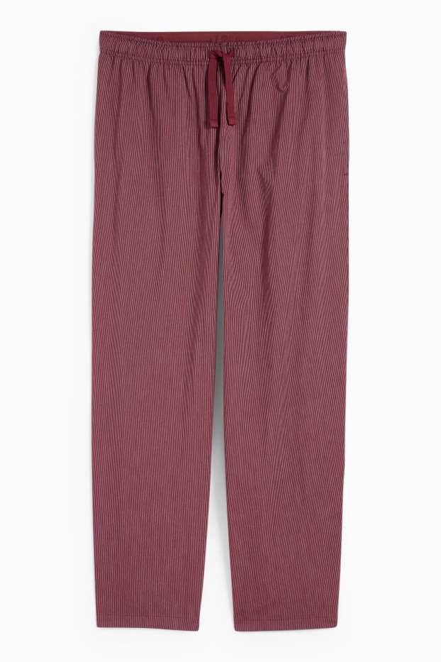 Heren - Pyjamabroek - gestreept - bordeaux