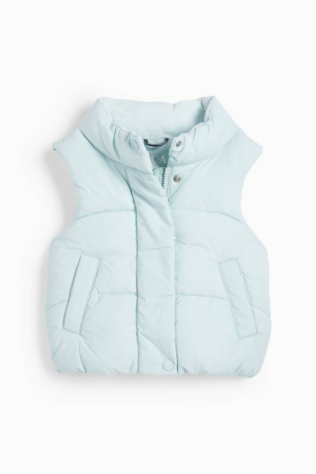 Kinderen: meisjes - Hart - bodywarmer - waterafstotend - lichtturquoise