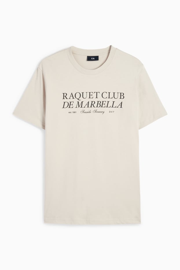 Uomo - T-shirt - relaxed fit - beige