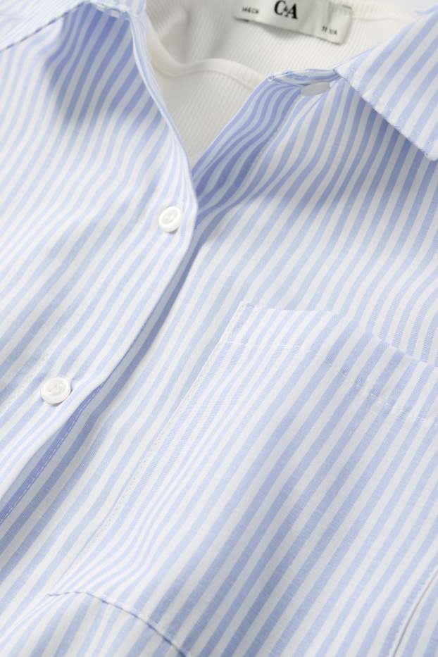 Kinder Mädchen - Set - Bluse und Top - 2 teilig - weiss / hellblau