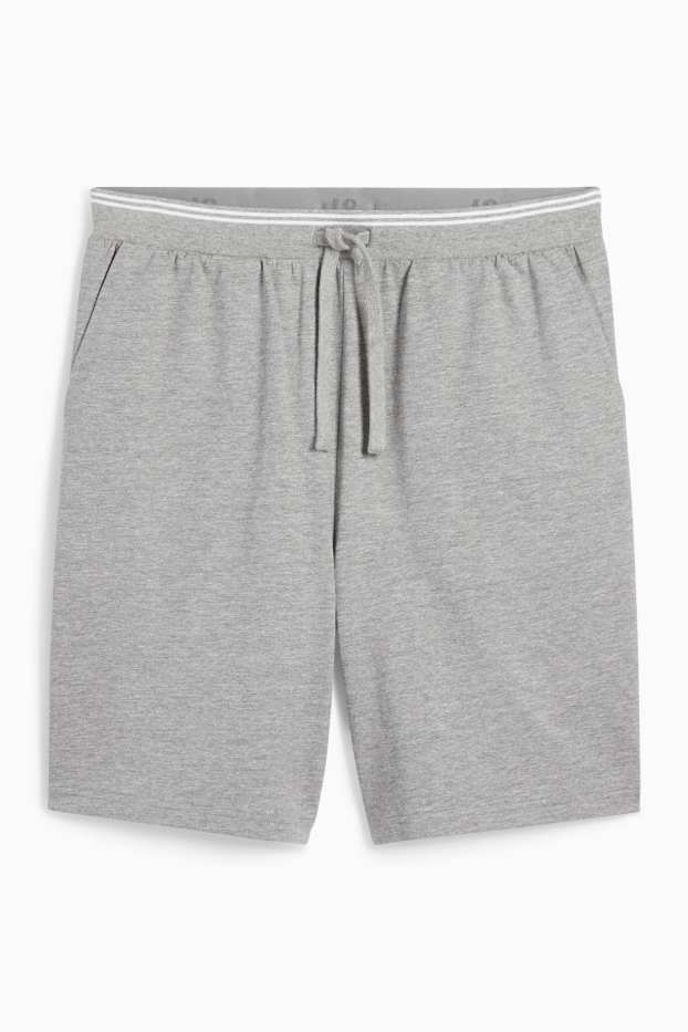 Herren - Pyjama-Shorts - grau-melange