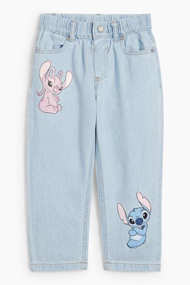 Děti - dívky - Lilo & Stitch - relaxed jeans - světle modrá