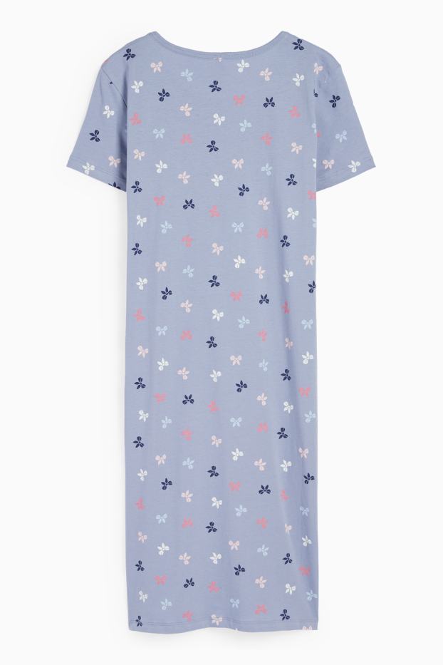 Femmes - Chemise de nuit - à motif - bleu