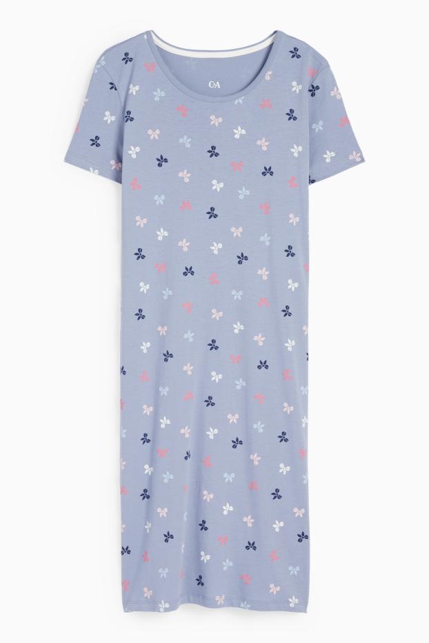 Femmes - Chemise de nuit - à motif - bleu