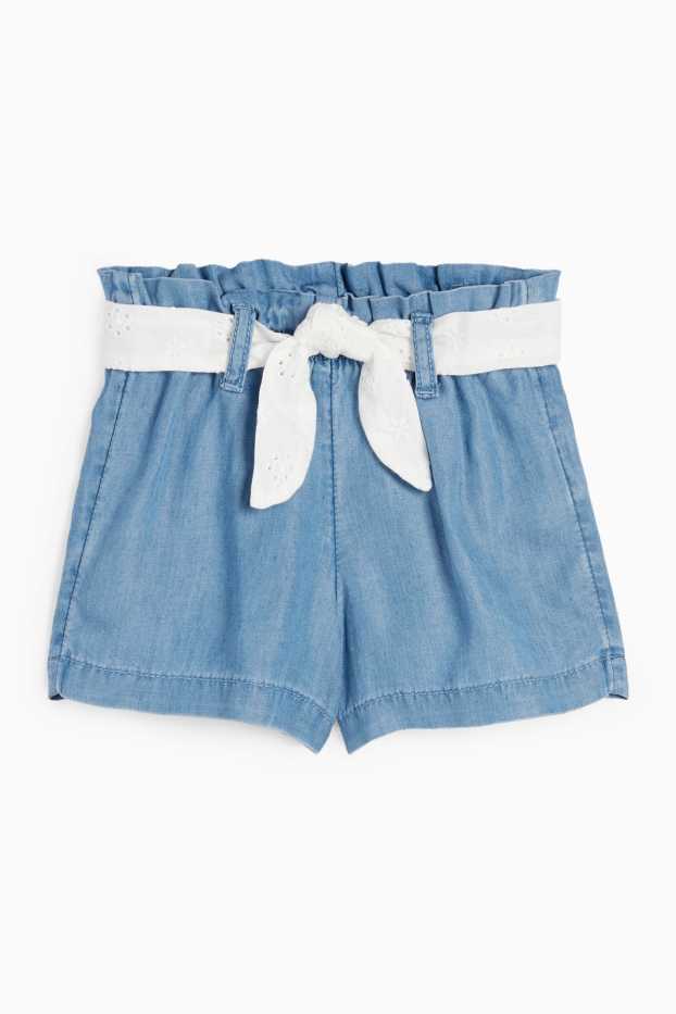 Nadó nena - Pantalons curts per a nadó - estil texà - blau