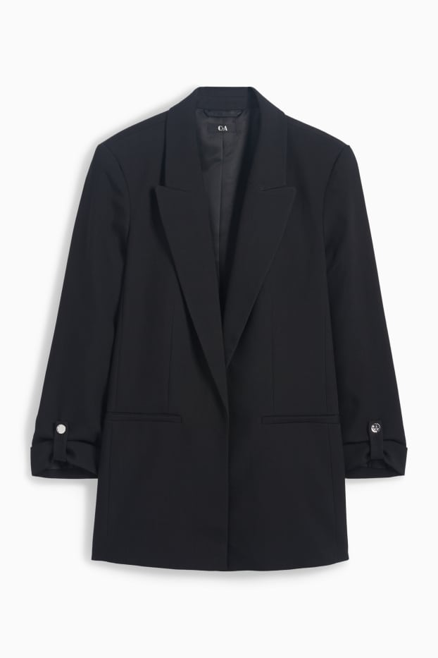Mujer - Americana larga - regular fit - negro