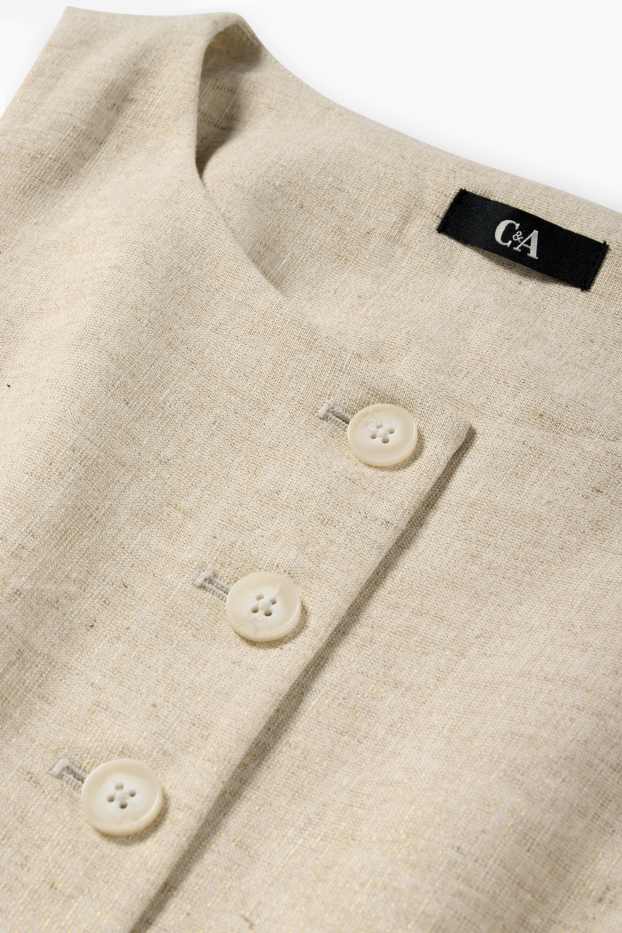 Donna - Gilet business - relaxed fit - misto lino - beige / oro
