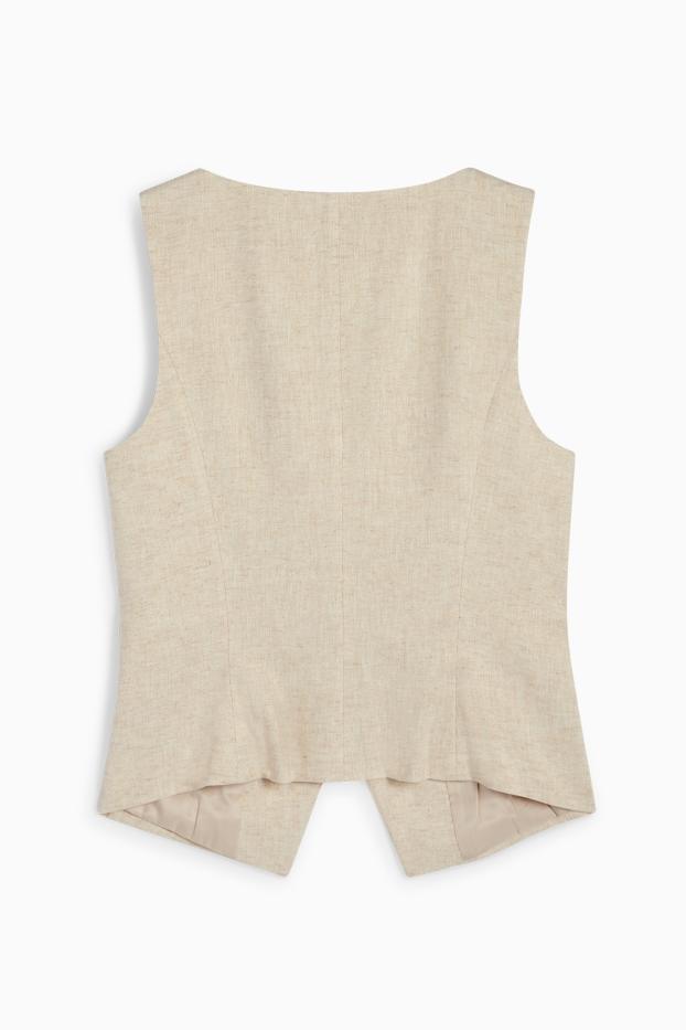 Donna - Gilet business - relaxed fit - misto lino - beige / oro