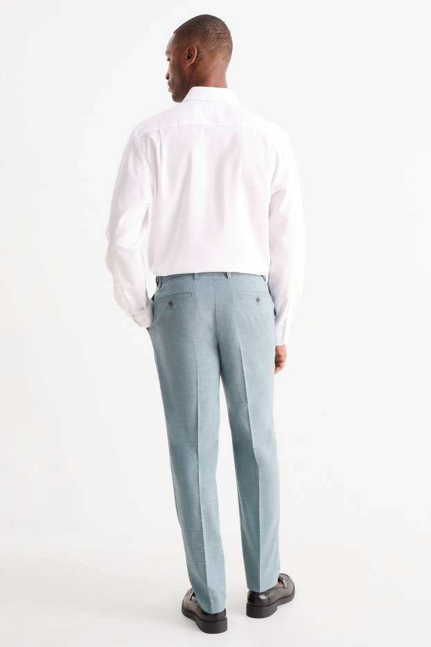 Hommes - Pantalon de costume - regular fit - Flex - turquoise