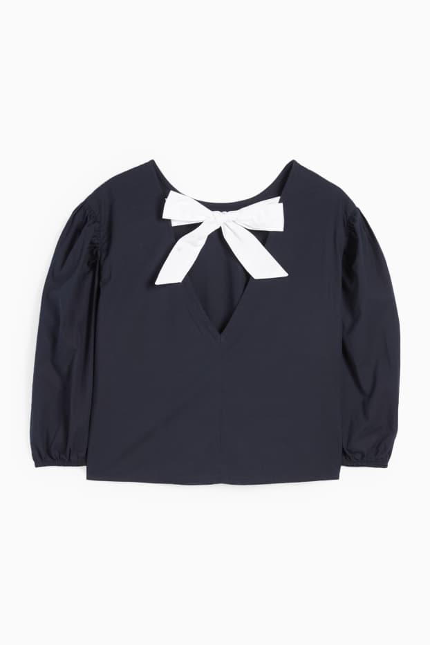 Dona - Brusa crop - blau fosc