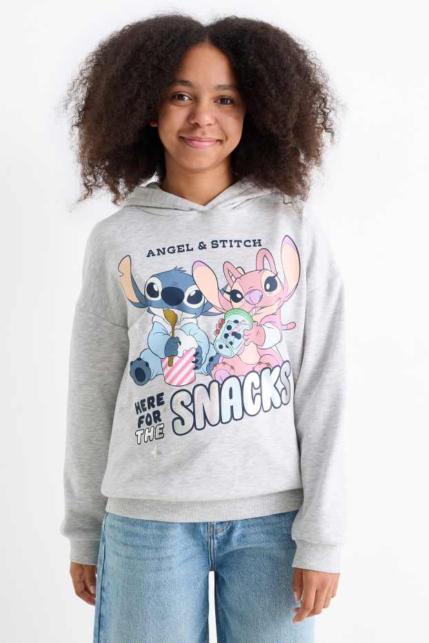 Children Girls - Lilo & Stitch - hoodie - light gray-melange