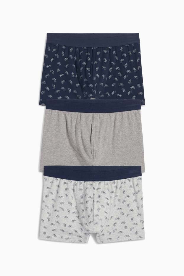 Herren - Multipack 3er - Trunks - gemustert - dunkelblau