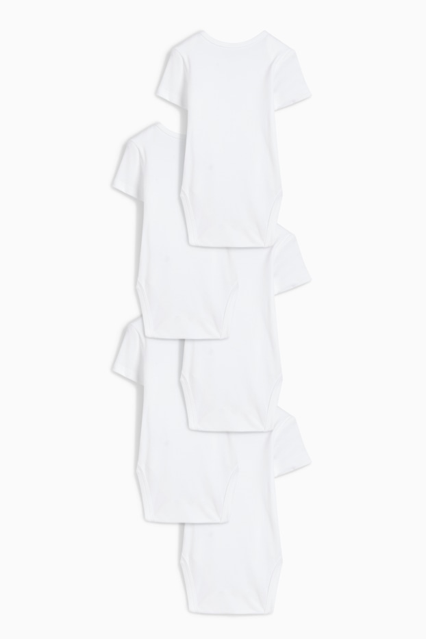 Unisex - Set van 5 - rompertje - wit