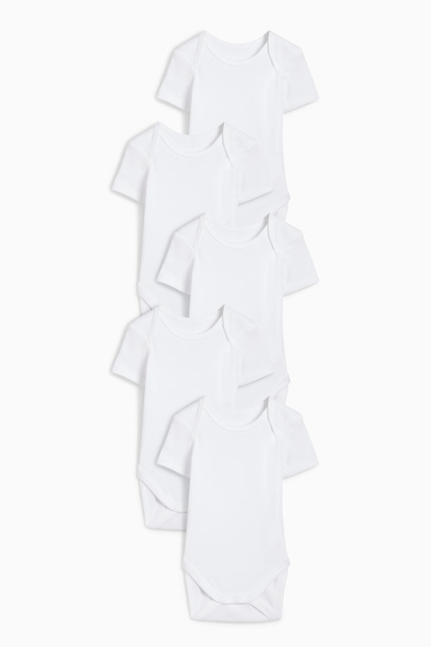 Unisex - Set van 5 - rompertje - wit