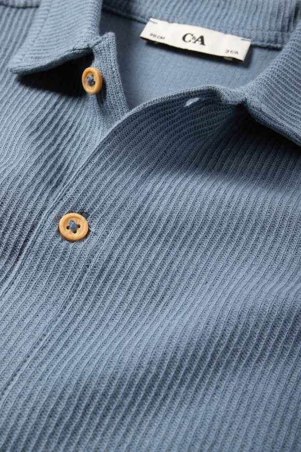 Children Boys - Knitted shirt - ribbed - blue