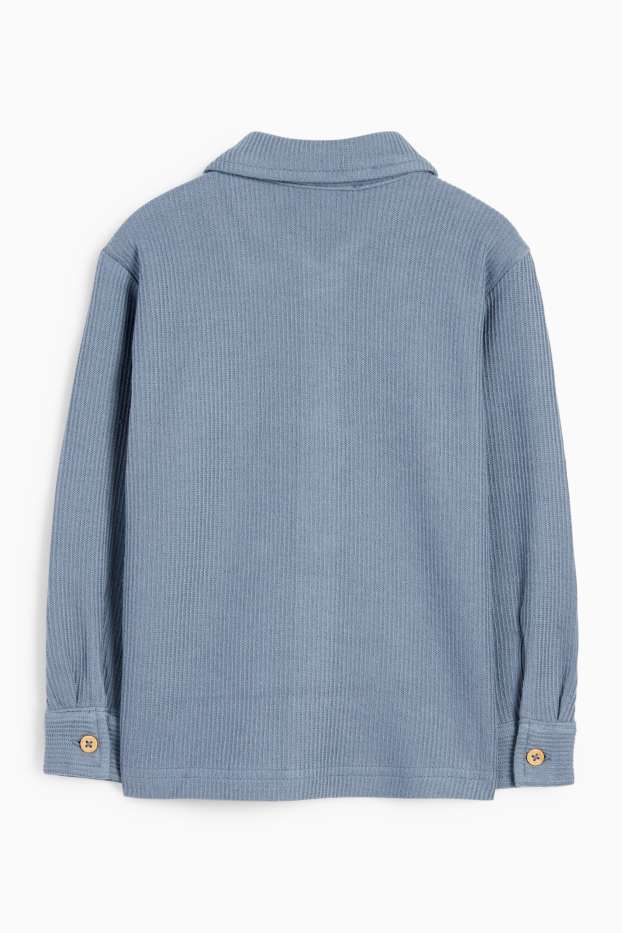 Children Boys - Knitted shirt - ribbed - blue