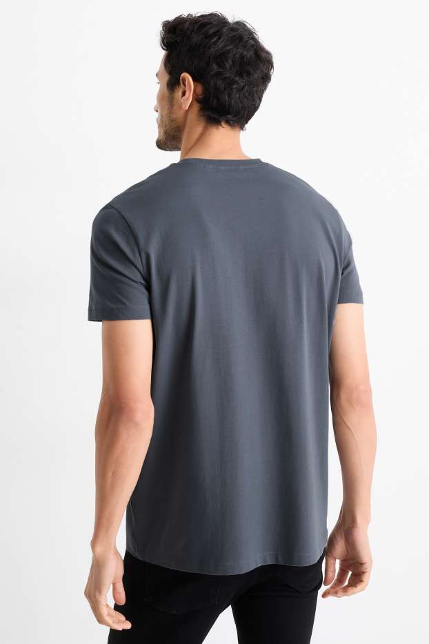 Herren - T-Shirt - Slim Fit - Flex - dunkelgrau