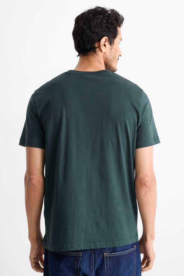Heren - T-shirt - regular fit - donkergroen