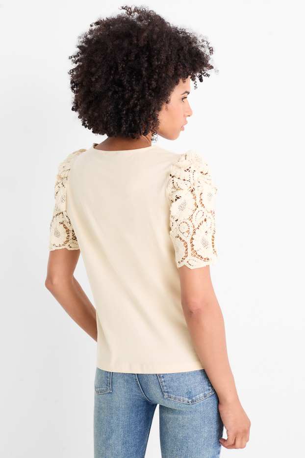 Damen - T-Shirt - Regular Fit - beige