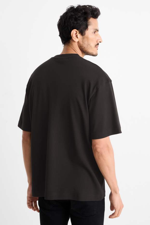 Pánské - Tričko - relaxed fit - černá