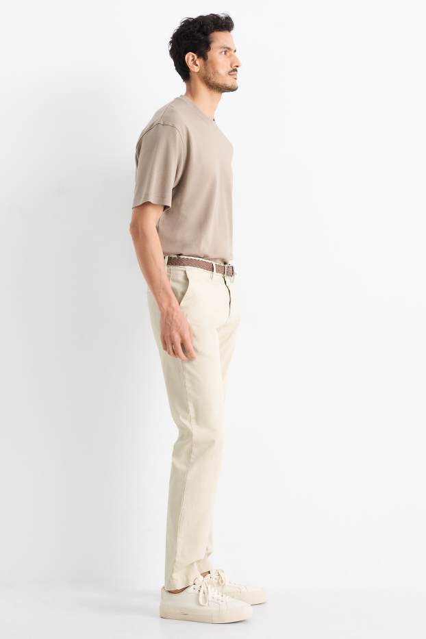 Uomo - Pantaloni chino con cintura - regular fit - beige
