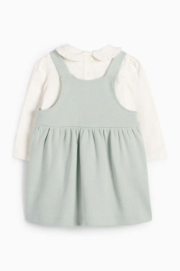 Baby Mädchen - Blümchen - Baby-Outfit - 2 teilig - mintgrün