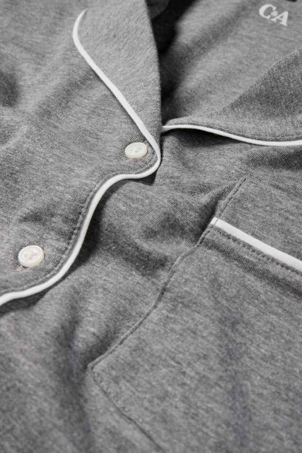 Damen - Pyjama - grau-melange