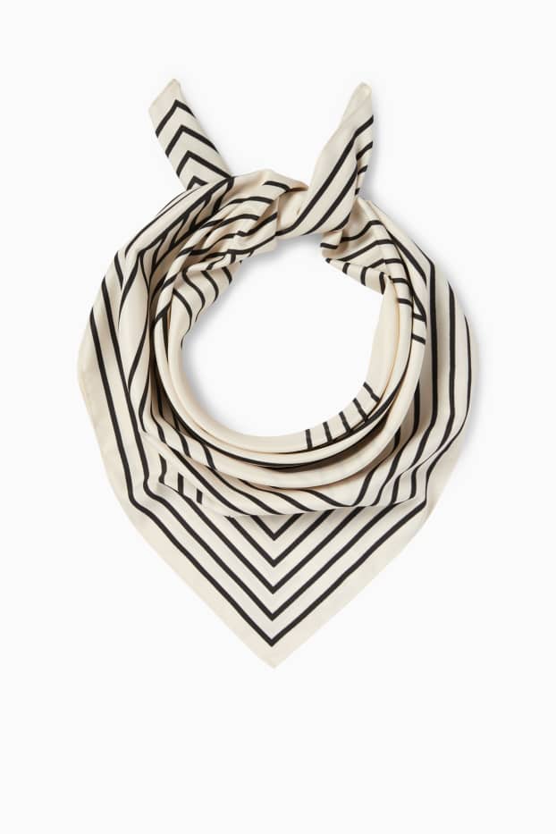 Women - Neckerchief - striped - light beige
