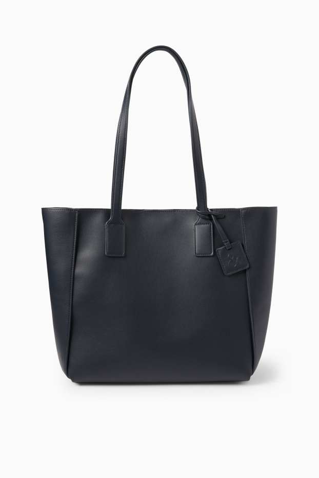 Dona - Bossa shopper gran - pell sintètica - blau fosc